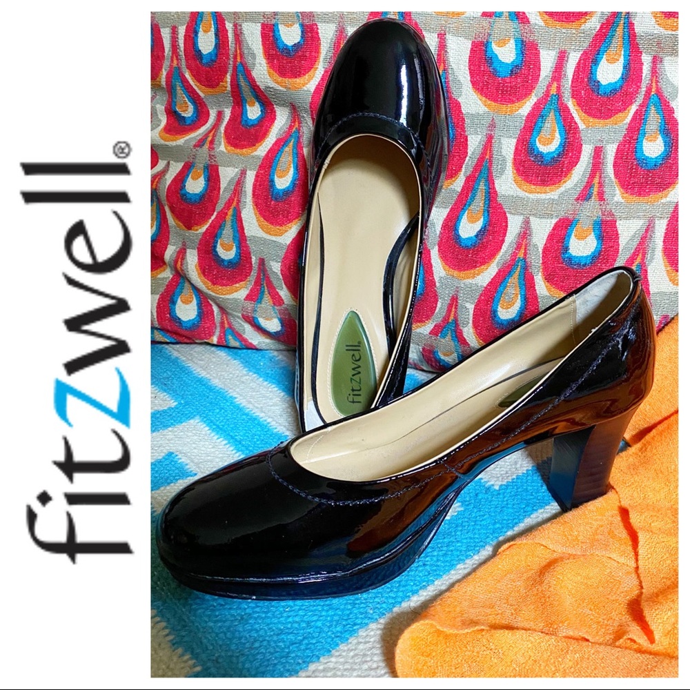 FITZWELL Melanie Patent Leather Block Heel Pump 8W